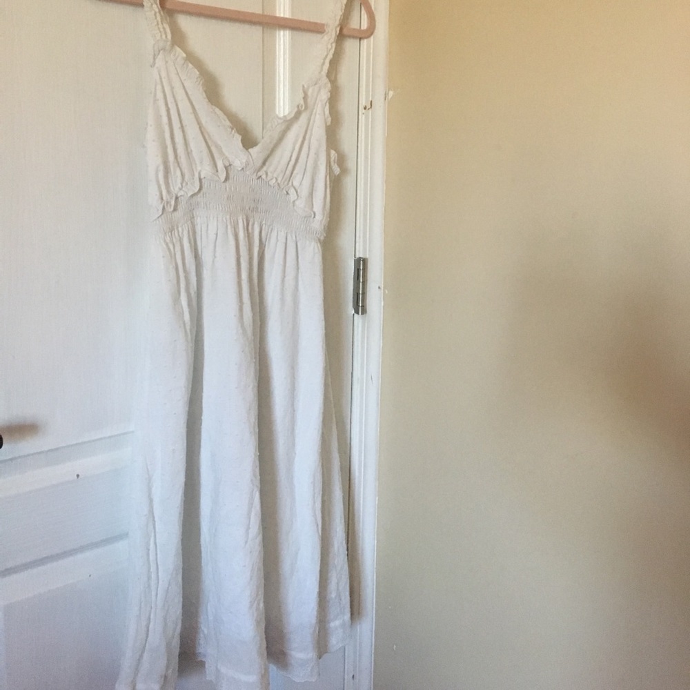 White girly delicate dress ruffles soft sexy